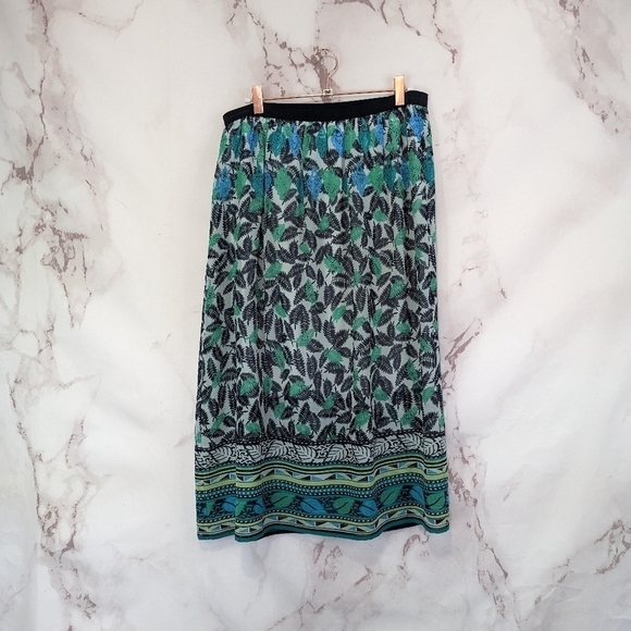 J Jill Skirt Womens XS Petite Maxi Cover Up Low Rise Boho Peasant Blue Elastic - Picture 1 of 16